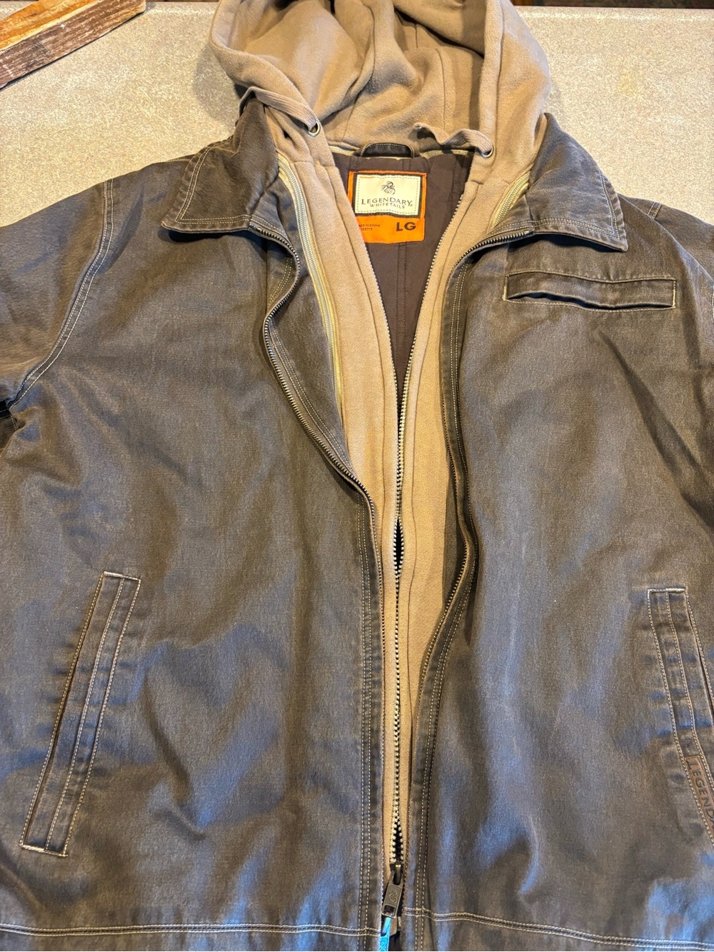 Legendary Whitetails Brown Hooded Field Jacket with Tan Liner